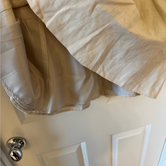 Ann Taylor 100% Linen Light Tan A-Line Skirt Fully Lined - Picture 3 of 5